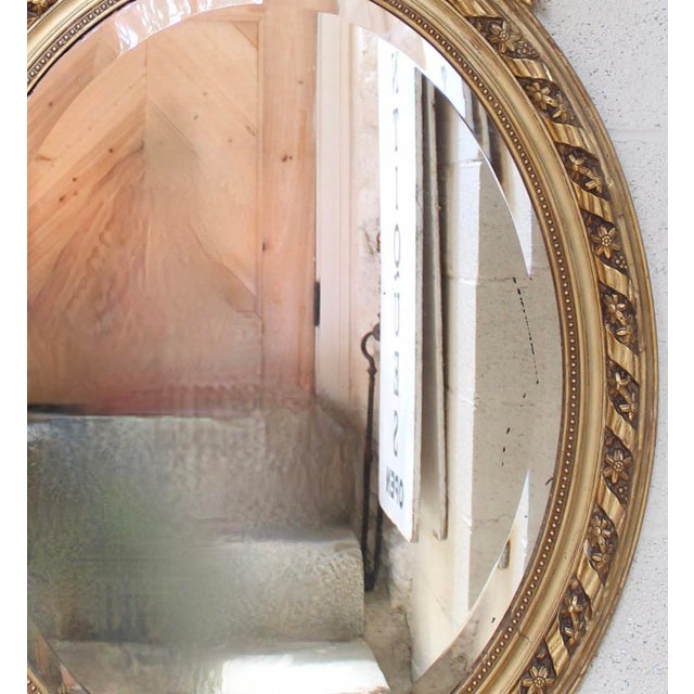 Late 19th Century Large French Belle Époque Era Gilded Oval Mirror For Sale - Image 5 of 13