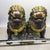 Mid 20th Century Pair of Vintage Chinese Gilt Bronze Guardian Lions (Foo Dogs) on Embroidered Balls For Sale - Image 5 of 9