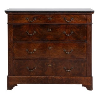 Mahogany Biedermeier Buffet With Marble Top France Mid 19th Century For Sale