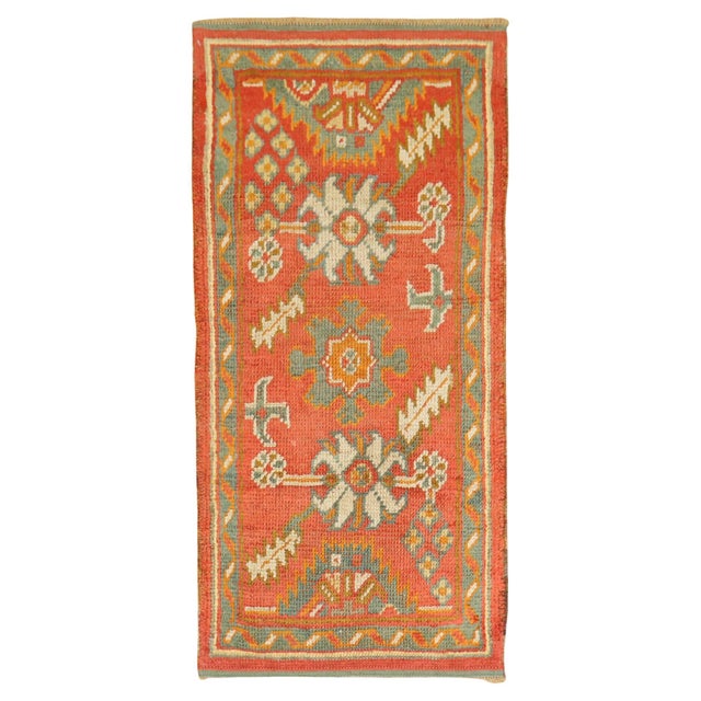 Orange Antique Oushak Throw Rug - 2' x 4'1" For Sale - Image 15 of 18