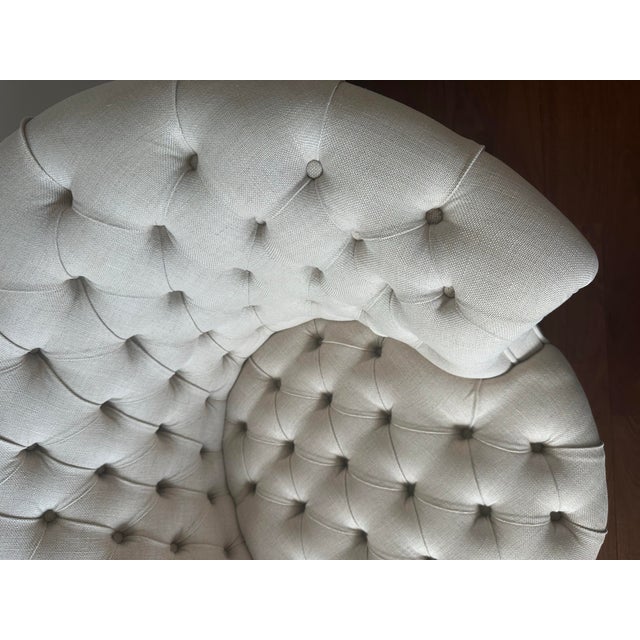 Linen George Smith Airdrie Buttoned Chair For Sale - Image 8 of 12