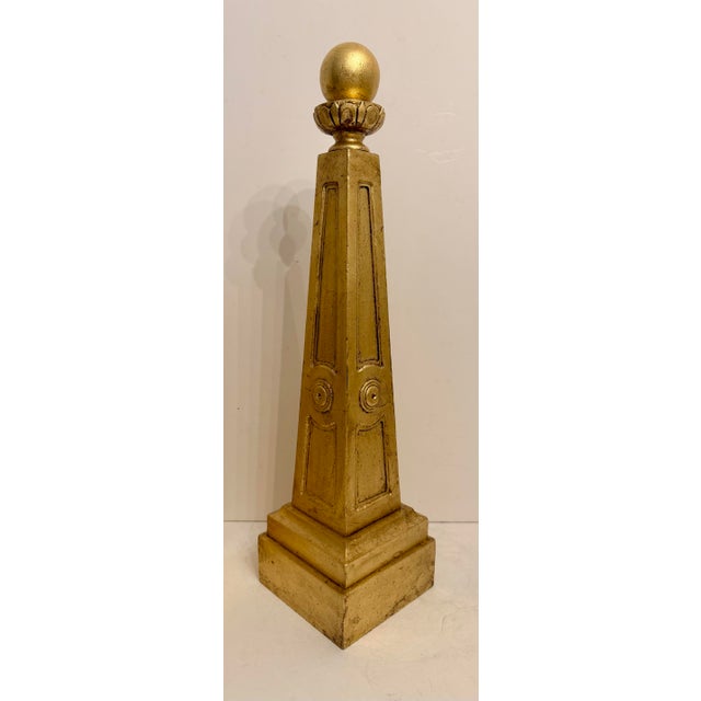 Pair of Carved Italian Giltwood Obelisks For Sale - Image 9 of 12
