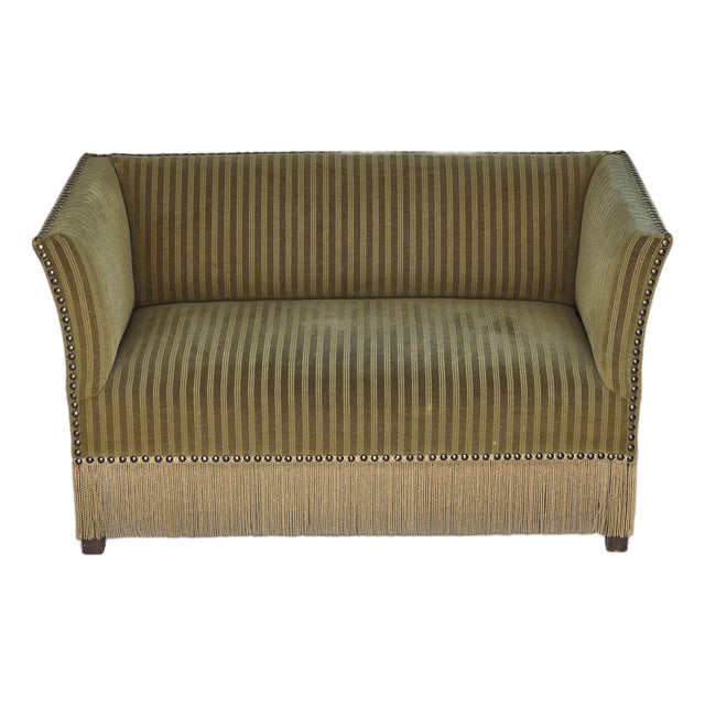 Danish 2-Seater Sofa in Green Velour, 1970s For Sale