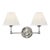 Hudson Valley Lighting Mark D. Sikes Classic No.1 2-Light Wall Sconce, Polished Nickel For Sale