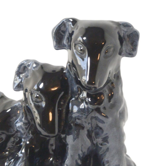 1940s 1940s Royal Haeger "Bunch O' Collie Pups" Figurine in Ebony Glaze For Sale - Image 5 of 9