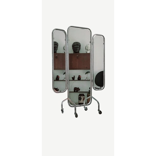Bauhaus Chrome Tubular 3-Way Mirror from Gispen For Sale - Image 3 of 16