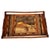 French Wooden Marquetry Tray with Craftwork Winter Scene, 1950s For Sale - Image 16 of 16