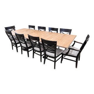Ethan Allen Dining Table and Ten Chairs For Sale