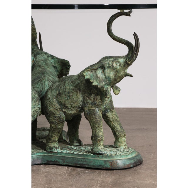 Bronze Elephant Coffee Table with Glass Top, 1970 For Sale - Image 12 of 14