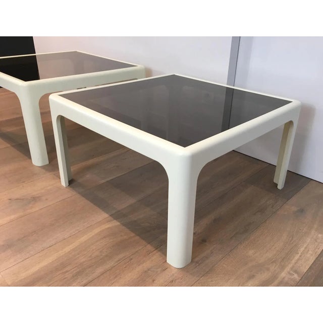 Large White Fiberglass Side Tables, German, circa 1970 - A Pair For Sale - Image 10 of 13