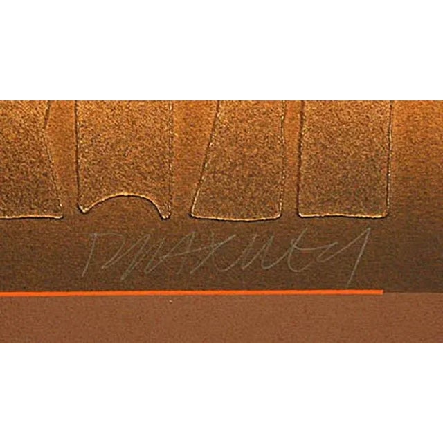 Abstract Paul Maxwell "#577 Tablet" Hand Signed & Numbered Stencil Casting Brown For Sale - Image 3 of 6
