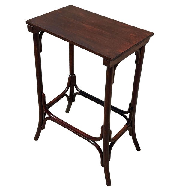 Traditional Antique Vienna Secession Bent Oak Side Table by Thonet No.012 For Sale - Image 3 of 7