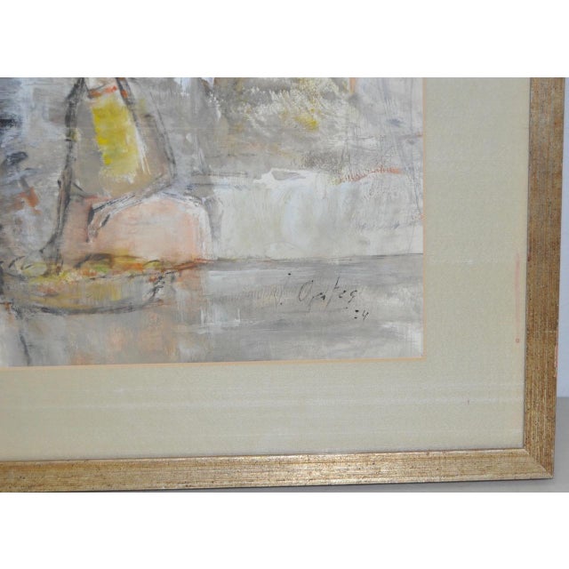 1970s Jaime Oates Original Painting "Fruit Vendors" C.1974 For Sale - Image 5 of 8