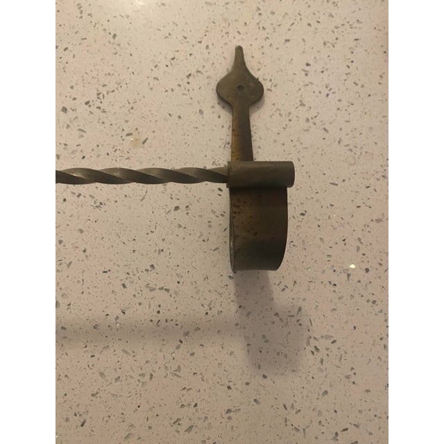 1970s 1970s Renaissance Castle Medieval Gothic Wrought Iron Towel Bar and Hook Set - 2 Piece Set For Sale - Image 5 of 12