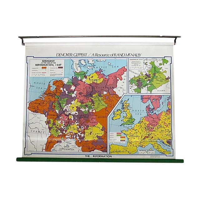 Vintage School Map of Germany For Sale