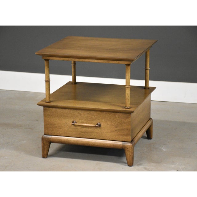 Henredon Walnut Mid 20th Century Nightstand by Henredon For Sale - Image 4 of 8