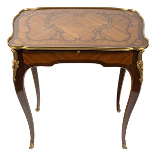 Napoleon III Writing Desk in Marquetry and Gilded Bronze For Sale