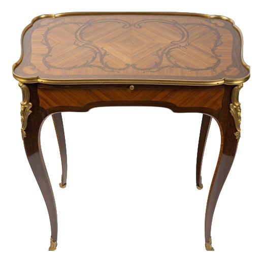 Napoleon III Writing Desk in Marquetry and Gilded Bronze For Sale