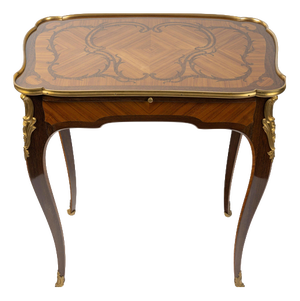 Napoleon III Writing Desk in Marquetry and Gilded Bronze