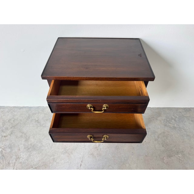 Hollywood Regency Vintage Henkel Harris Two-Drawer Small Nightstand / Side Table For Sale - Image 3 of 12
