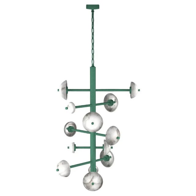 Contemporary Apollo Freedom Green Metal Chandelier by Alabastro Italiano For Sale - Image 3 of 3