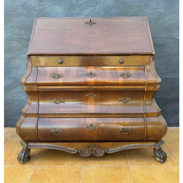 Baroque Style Bombe Secretaire, 1940 For Sale - Image 4 of 16
