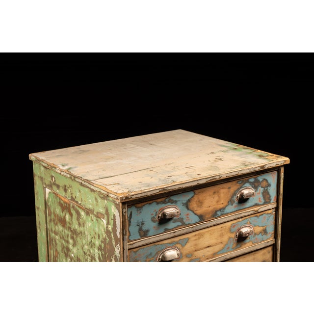 Early Pine Dresser with Distressed Paint For Sale - Image 4 of 10
