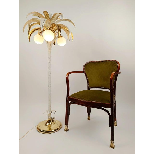 1970s Vintage Gilded Palm Tree Floor Lamp in the style of Hans Kögl, Italy, 1970s For Sale - Image 5 of 18
