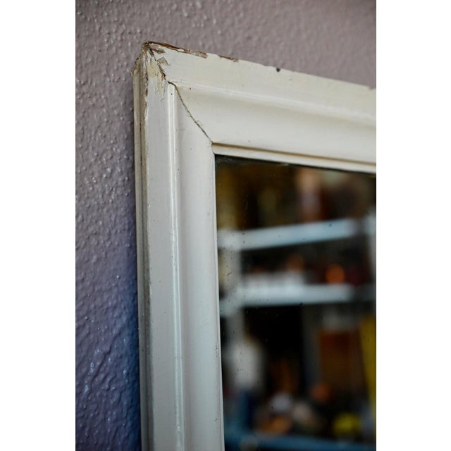 Wood Bohemian Wall Mirror in Molded Wood with Cream Paint, 1940s For Sale - Image 7 of 8