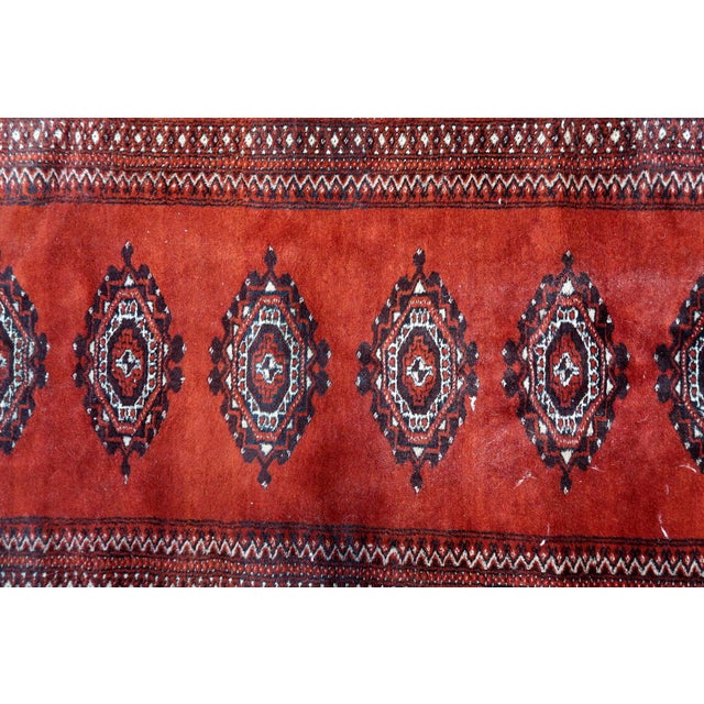 Cream 1950s, Handmade Vintage Uzbek Bukhara Rug 3' X 5.1' For Sale - Image 8 of 13