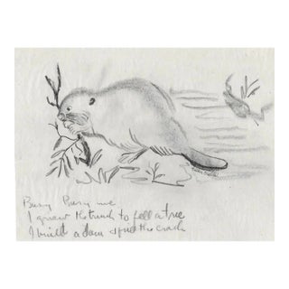 1930s Helen Malta Beaver Drawing For Sale