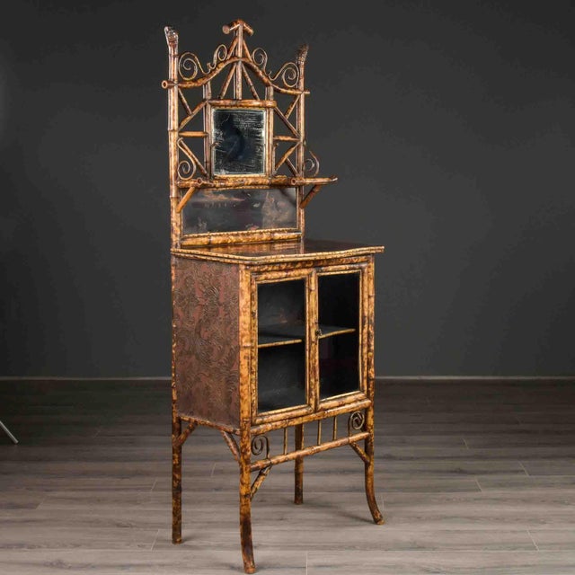 Late 19th Century English Aesthetic Movement Glazed Bamboo Cabinet For Sale - Image 10 of 12