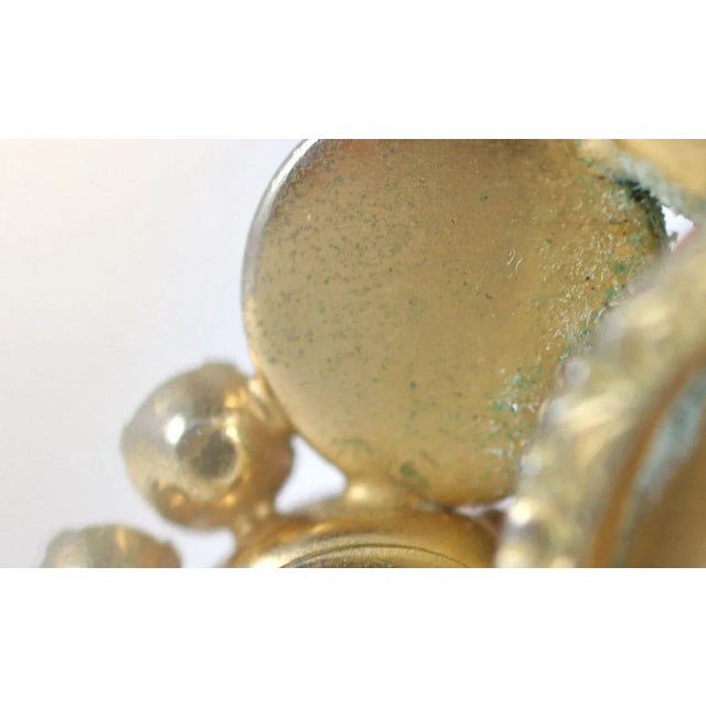 Orange 1950s Headlight Rhinestone Clamp Bracelet For Sale - Image 8 of 9