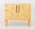 Contemporary Burl Poplar Cabinet, the two doors opening to two shelves on four tapered legs. 45" H x 50.25" W x 20" D....