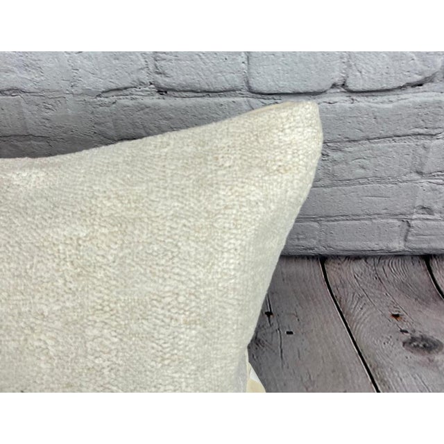 16 x 24 Hemp Pillow Turkish Cushion Natural White Pillow Cushion Cover For Sale - Image 4 of 4