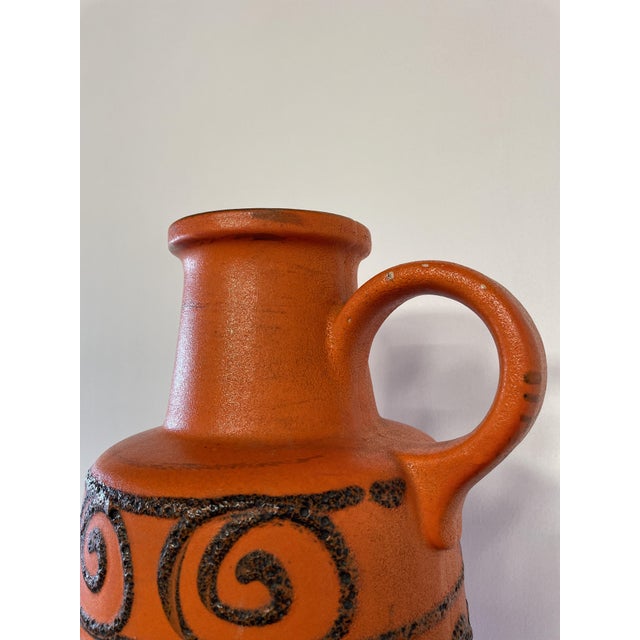 Mid-Century West German Orange Jug Vase, 1960s For Sale - Image 10 of 15