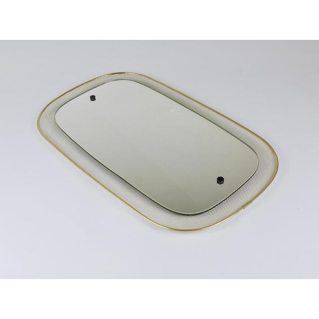 Mid-Century Wall Mirror in Rigitulle Metal & Brass by Vereinigte Werkstätten for Kunst, Germany, 1950s For Sale - Image 3 of 18