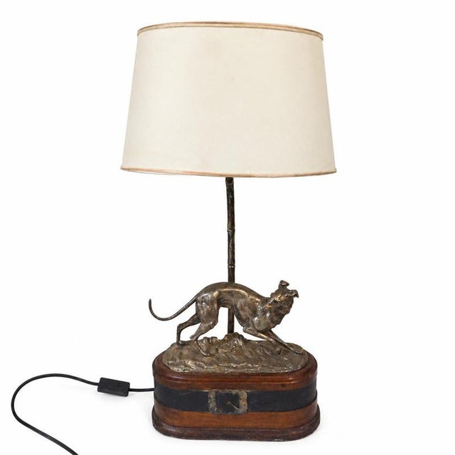 Vintage Table Lamp with Greyhound For Sale - Image 9 of 9