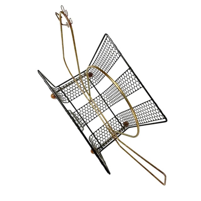1950s 50s Mid Century Modern Frederick Weinberg Inp Iron Magazine Holder Rack Figural For Sale - Image 5 of 7
