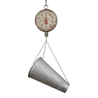 1950s Penn Galvanized Steel Poultry Hanging Scale For Sale
