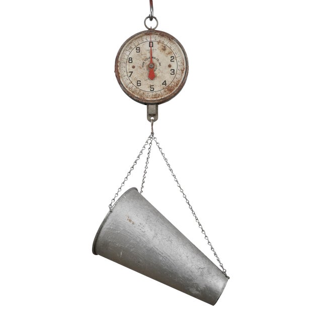 1950s Penn Galvanized Steel Poultry Hanging Scale For Sale