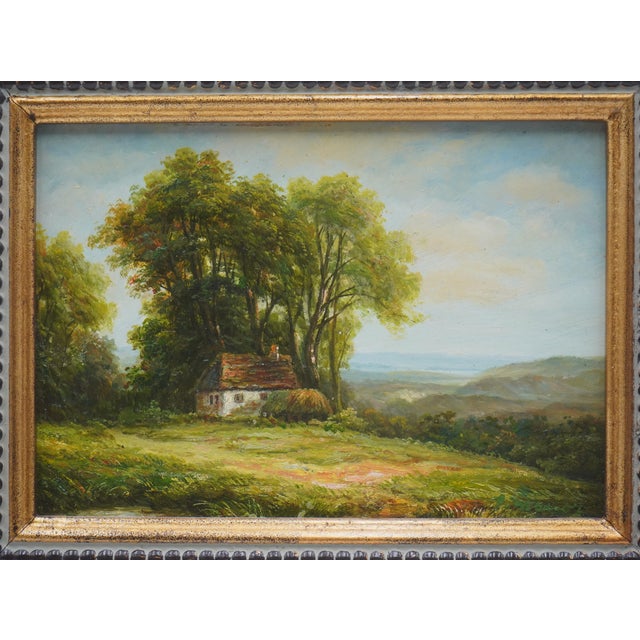 Paint Pair of Oil on Board Landscape Paintings - Signed For Sale - Image 7 of 13