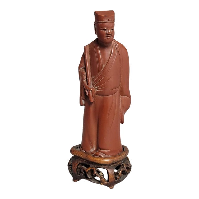 Early 20th-Century Chinese Scholar Figure, Marked “China” For Sale