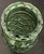 Farmhouse Vintage 1960s Century Small Avocado Green Pressed Glass Vase For Sale - Image 3 of 12