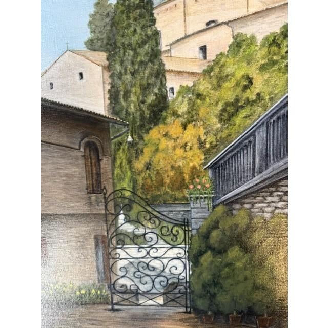 Vintage Italian Landscape Painting by Eleanor Hannah Harris – Dated 1990 For Sale - Image 4 of 14
