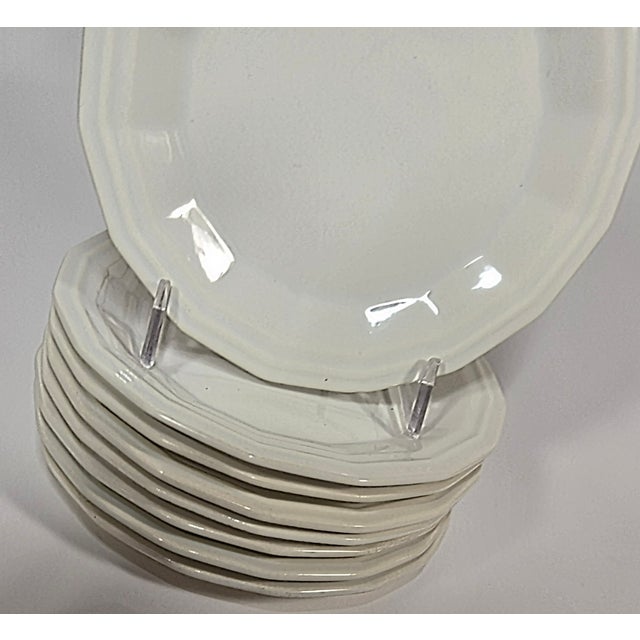 White Farmhouse Ironstone Dessert Plates- Set of Eight For Sale - Image 14 of 16