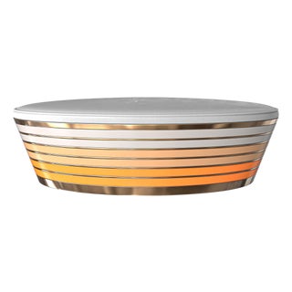 "Coraggioso" Ottoman With Stainless Steel and Bronze, Handmade For Sale