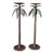 Pair of Vintage Sculptural Metal Palm Tree Floor Candle Holders For Sale