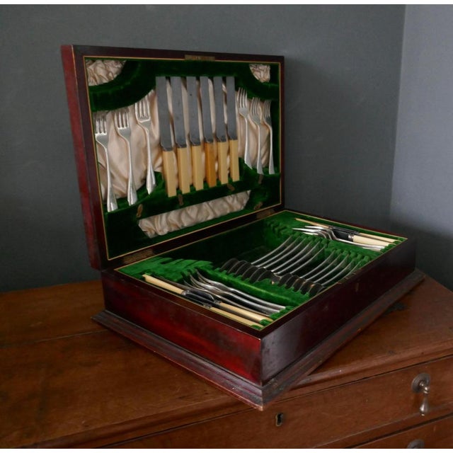 Edwardian Cutlery Canteen in Mahogany by James Deakin, 1900 For Sale - Image 3 of 13