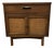 Mid-Century Modern Walnut Cabinet Nightstand With Cane Doors For Sale